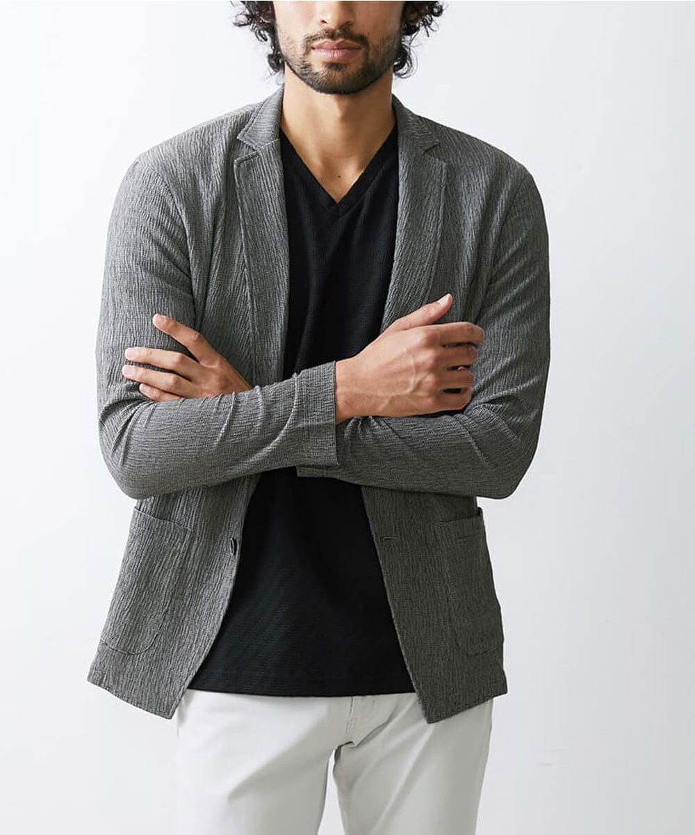 MKCJS67140 MK MICHEL KLEIN HOMME(MKミッシェルクランオム) ジャーディガン / ヨウリュウジャージ ライトグレー(91)