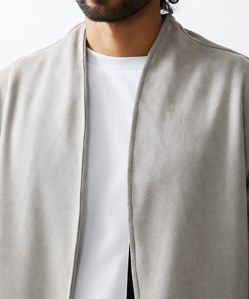 MKCJU24120 MK MICHEL KLEIN HOMME(MKミッシェルクランオム) スエードコーディガン グレー(92)