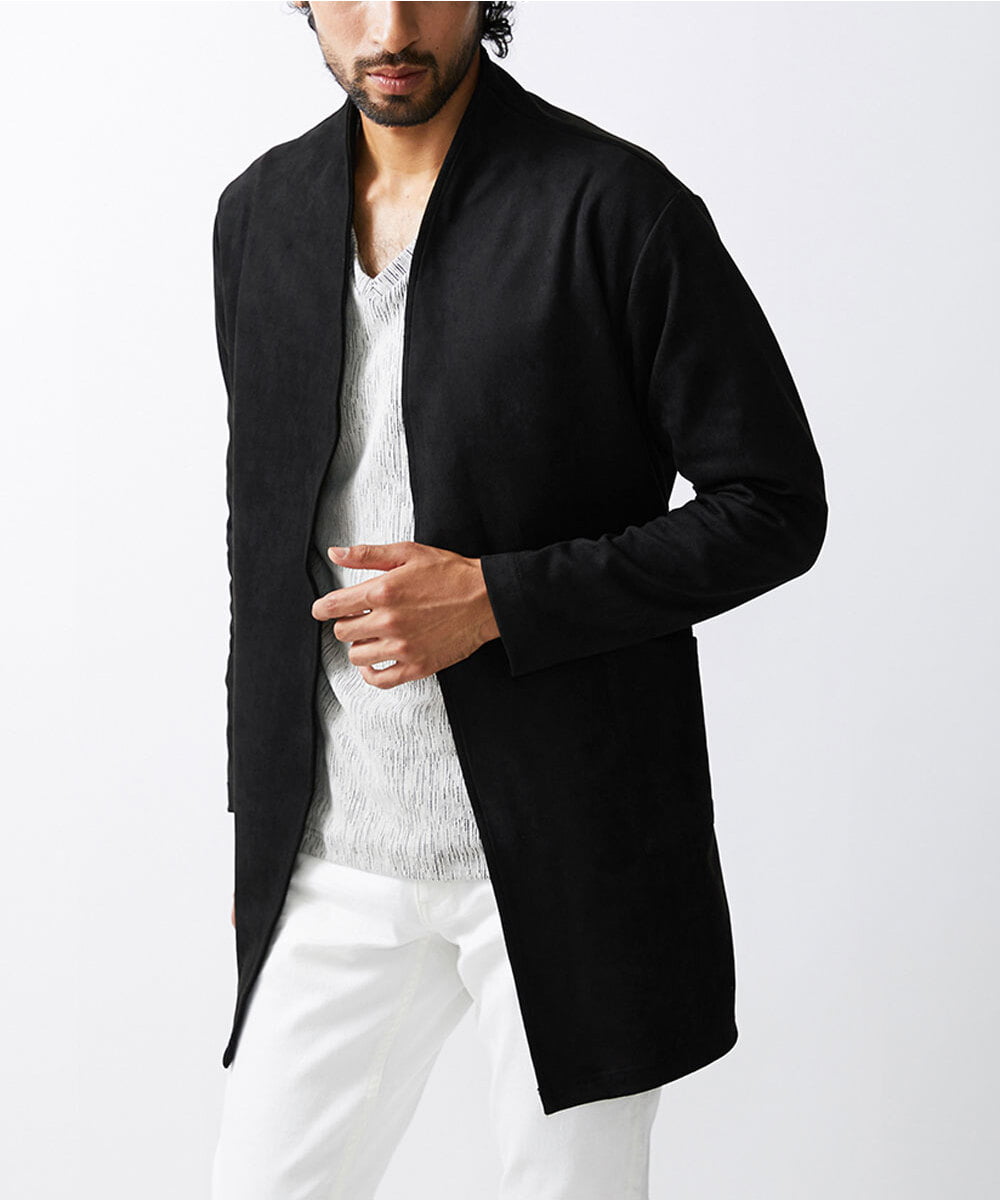 MKCJU24120 MK MICHEL KLEIN HOMME(MKミッシェルクランオム) スエードコーディガン ブラック(94)