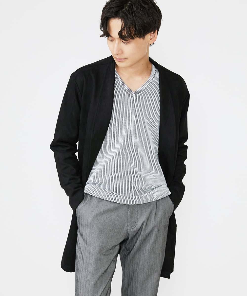 MKCJU24120 MK MICHEL KLEIN HOMME(MKミッシェルクランオム) スエードコーディガン ブラック(94)