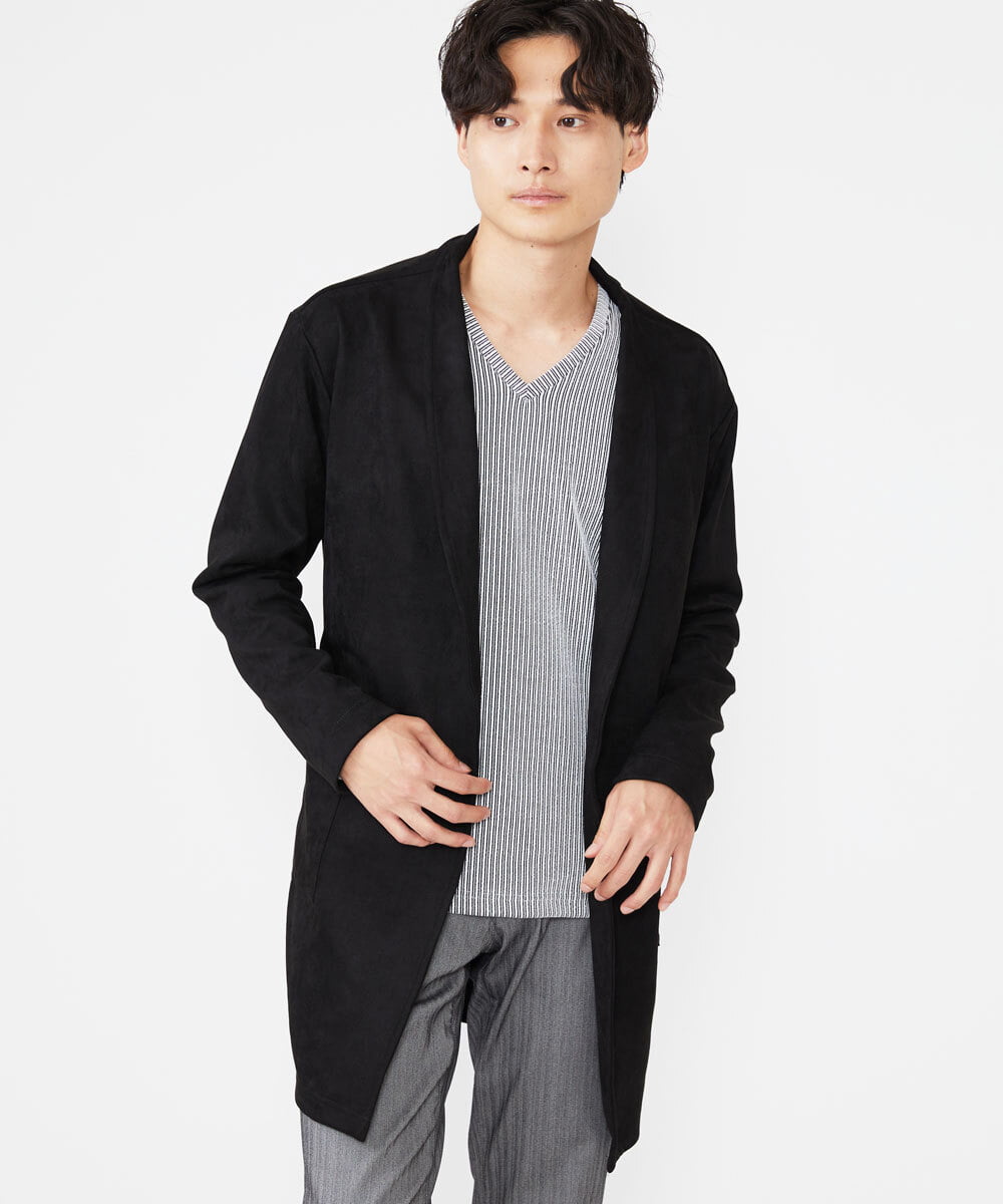 MKCJU24120 MK MICHEL KLEIN HOMME(MKミッシェルクランオム) スエードコーディガン ブラック(94)