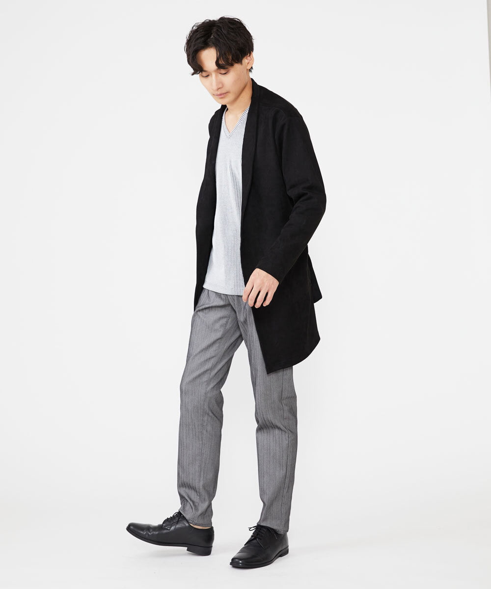 MKCJU24120 MK MICHEL KLEIN HOMME(MKミッシェルクランオム) スエードコーディガン ブラック(94)
