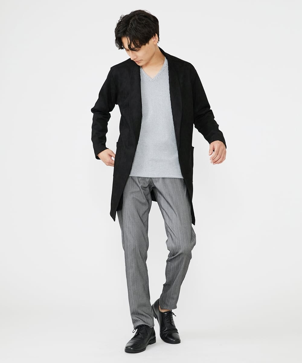MKCJU24120 MK MICHEL KLEIN HOMME(MKミッシェルクランオム) スエードコーディガン ブラック(94)