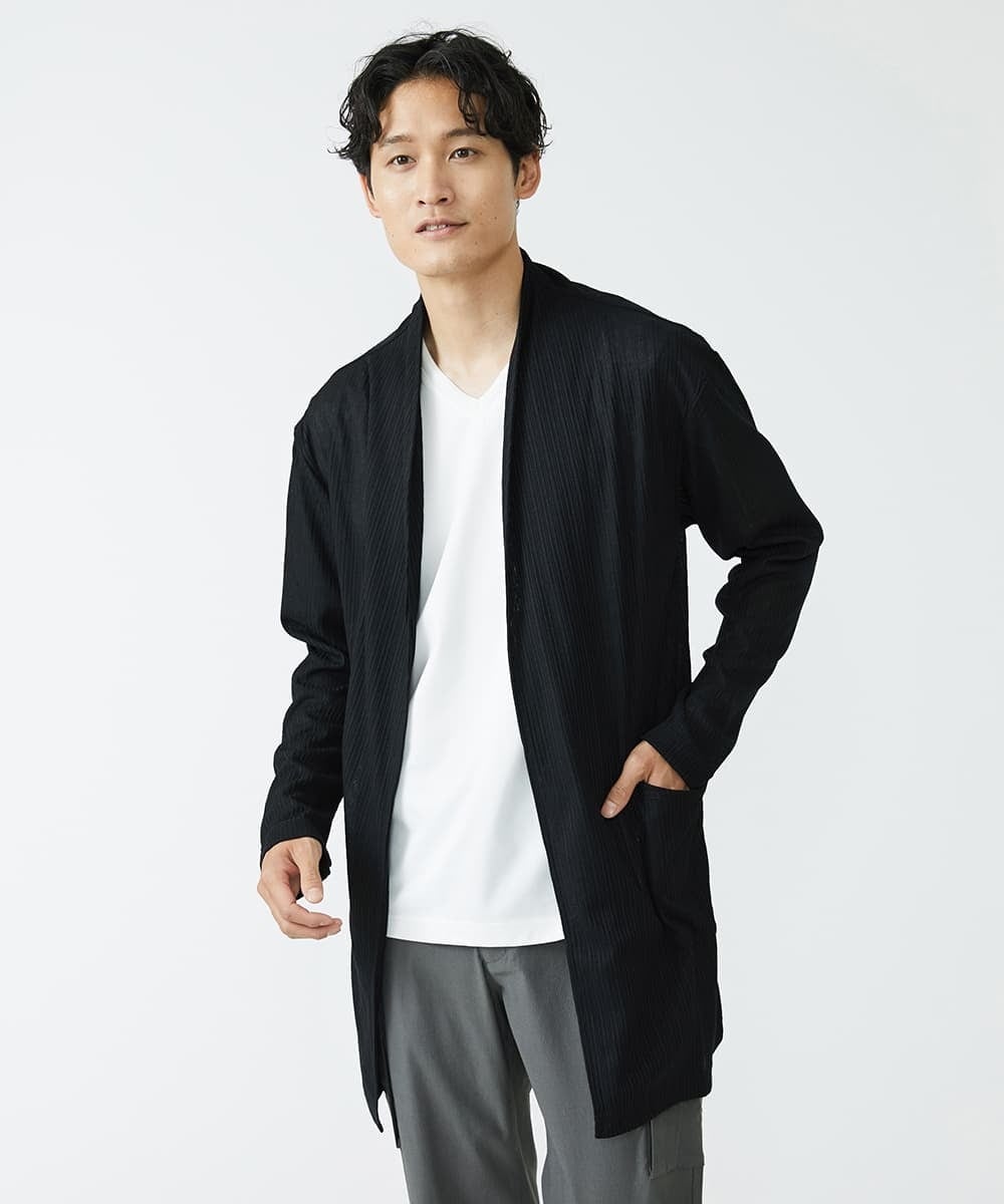MKCJU69110 MK MICHEL KLEIN HOMME(MKミッシェルクランオム) ロングカーディガン ブラック(94)