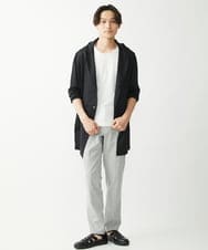MKCJX69160 MK MICHEL KLEIN HOMME(MKミッシェルクランオム) フーディメッシュコーディガン/AIRY DOTS-2 ブラック