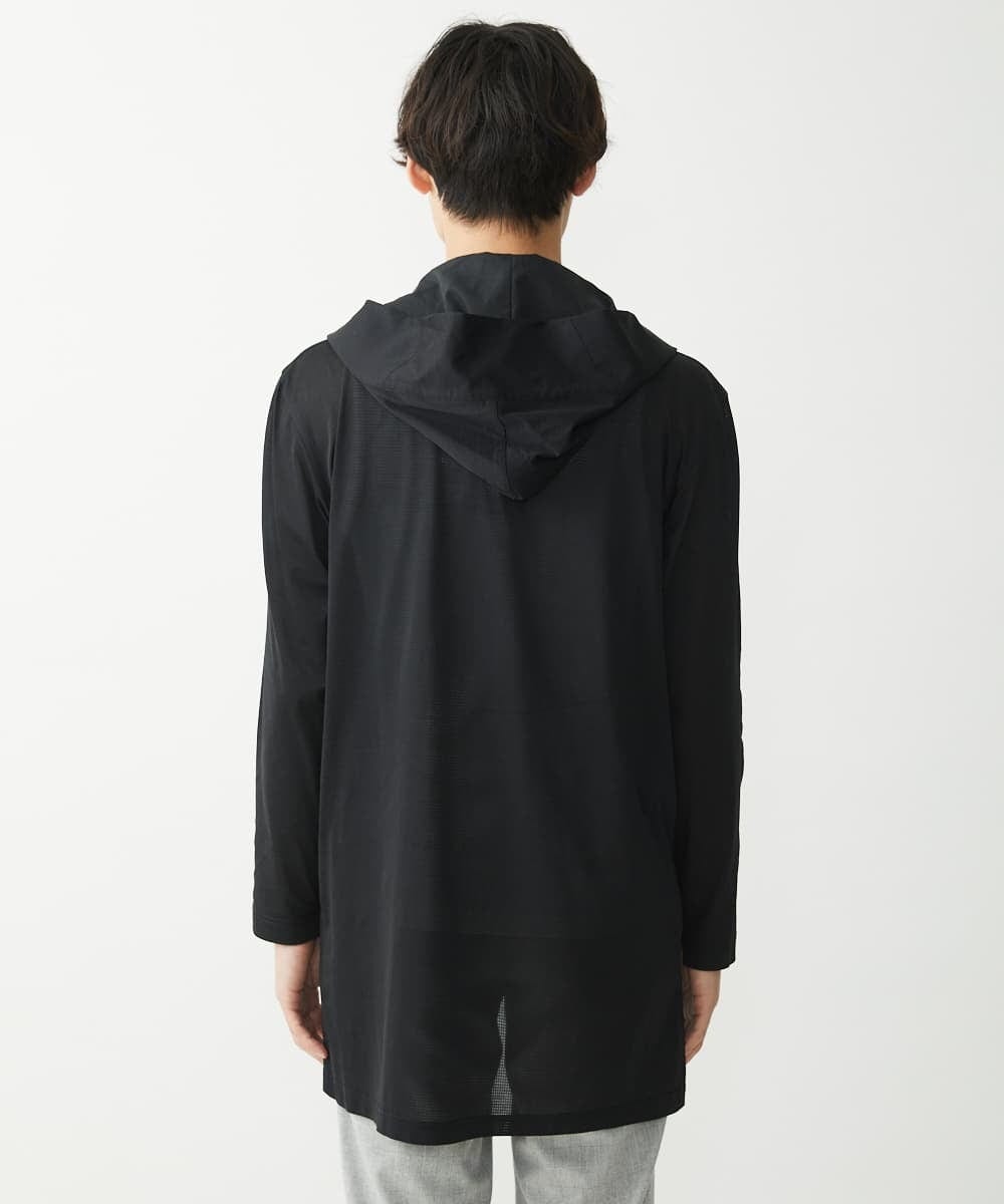 MKCJX69160 MK MICHEL KLEIN HOMME(MKミッシェルクランオム) フーディメッシュコーディガン/AIRY DOTS-2 ブラック