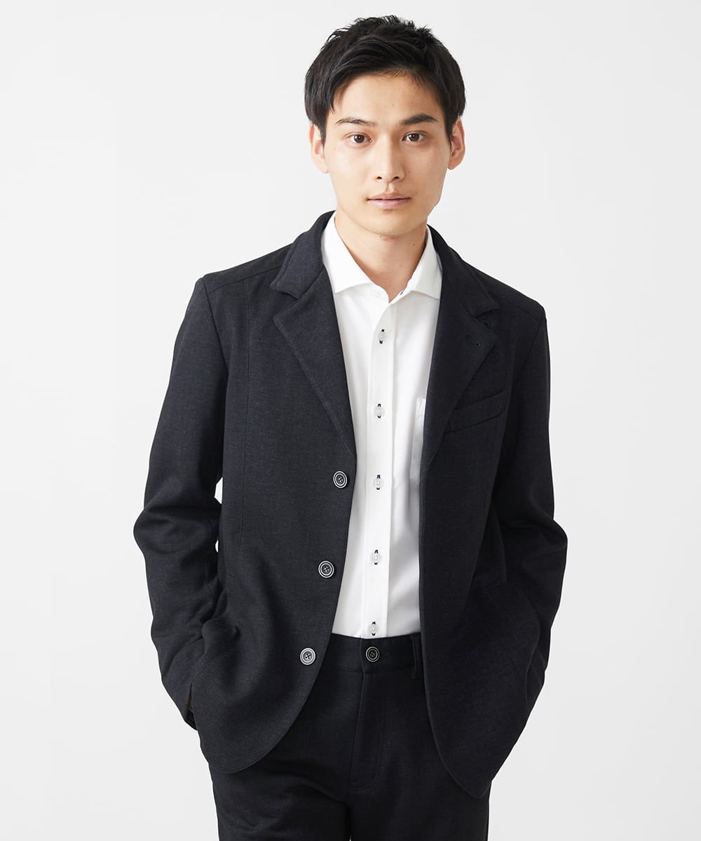 MKDAA56240 MK MICHEL KLEIN HOMME(MKミッシェルクランオム) 【セットアップ対応/全4サイズ展開】コンバーチブルジャケット/TEC EASY JERSY 2024 ブラック