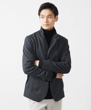 MKDAA57240 MK MICHEL KLEIN HOMME(MKミッシェルクランオム) 【セットアップ対応/全4サイズ展開】コンバーチブルジャケット/TEC EASY へリンボン ダークグレー