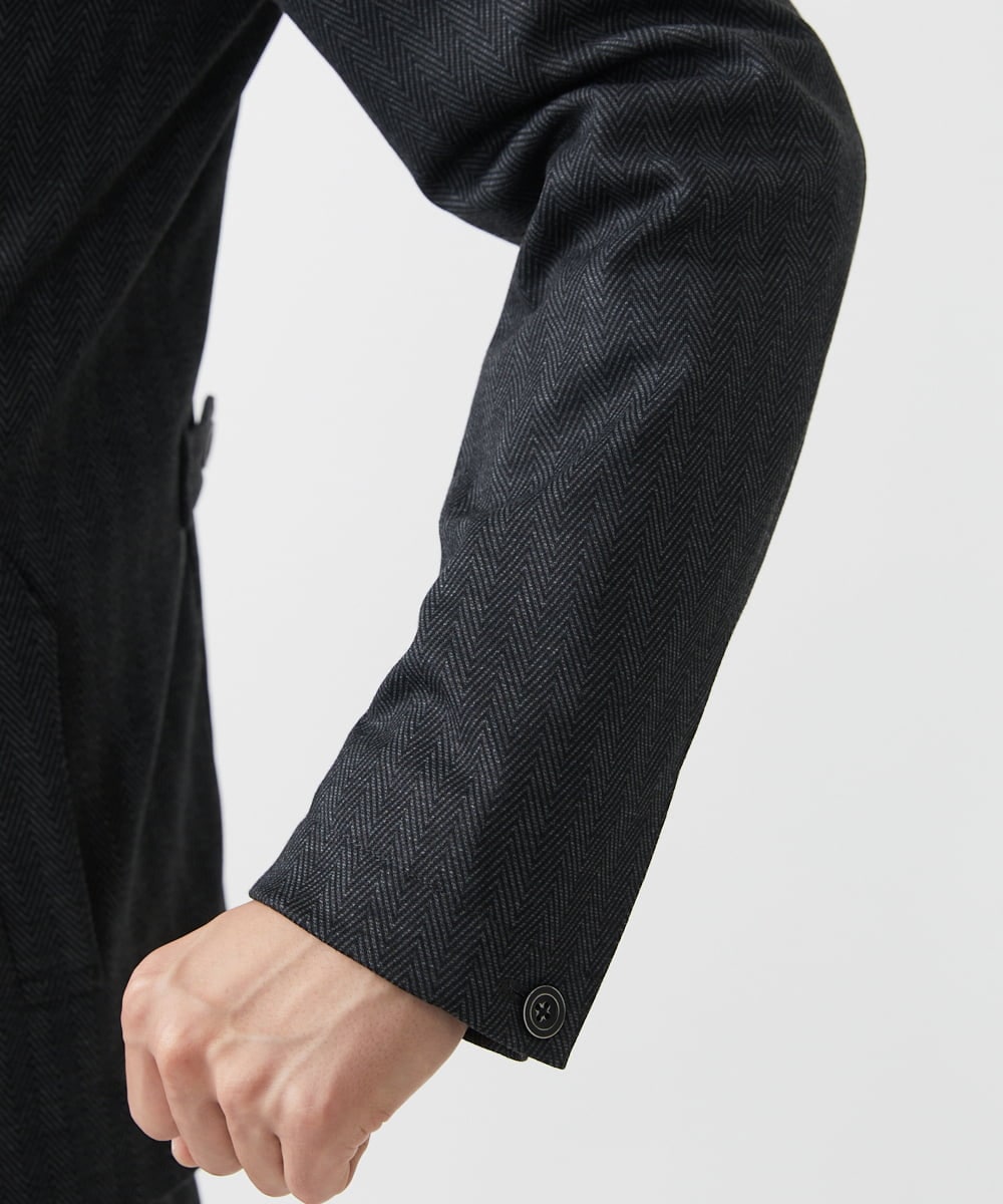 MKDAA57240 MK MICHEL KLEIN HOMME(MKミッシェルクランオム) 【セットアップ対応/全4サイズ展開】コンバーチブルジャケット/TEC EASY へリンボン ダークグレー
