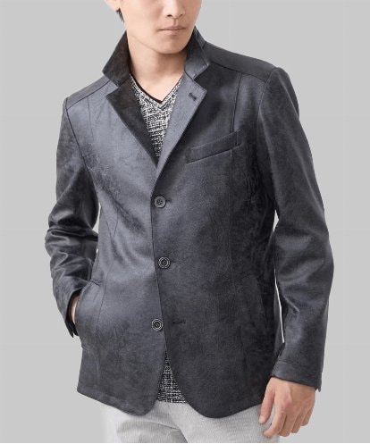 MKDAA61290 MK MICHEL KLEIN HOMME 【Sサイズのみ！/残りわずか/洗える】コンバーチブルジャケット/TECEASYレザー