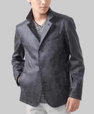 MKDAA61290 MK MICHEL KLEIN HOMME(MKミッシェルクランオム) 【Sサイズのみ！/残りわずか/洗える】コンバーチブルジャケット/TECEASYレザー ブラック