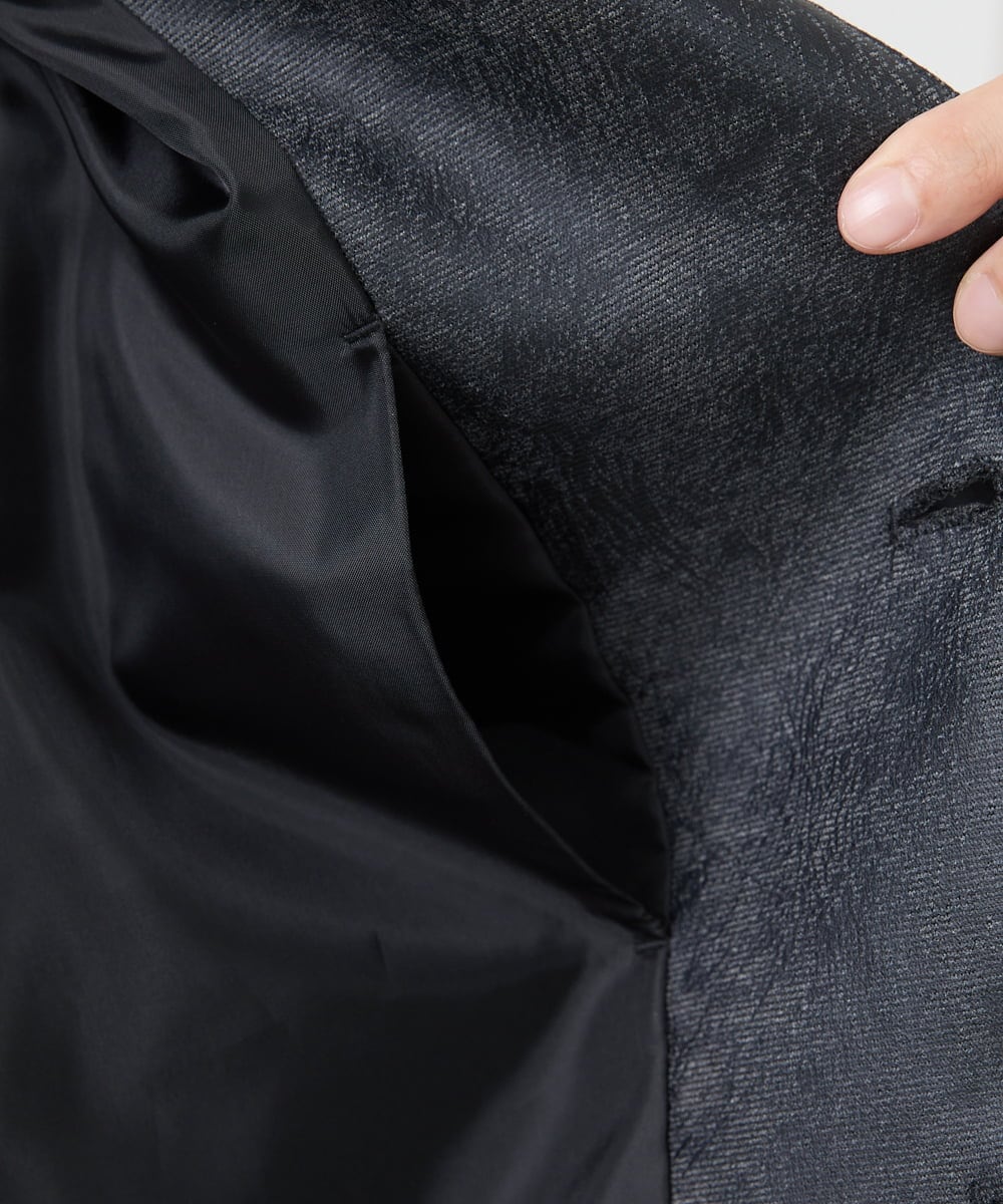 MKDAA61290 MK MICHEL KLEIN HOMME(MKミッシェルクランオム) 【セットアップ対応/洗える】コンバーチブルジャケット/TECEASYレザー ブラック