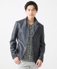 MKDAA61290 MK MICHEL KLEIN HOMME(MKミッシェルクランオム) 【セットアップ対応/洗える】コンバーチブルジャケット/TECEASYレザー ブラック