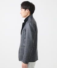 MKDAA61290 MK MICHEL KLEIN HOMME(MKミッシェルクランオム) 【セットアップ対応/洗える】コンバーチブルジャケット/TECEASYレザー ブラック