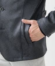 MKDAA61290 MK MICHEL KLEIN HOMME(MKミッシェルクランオム) 【セットアップ対応/洗える】コンバーチブルジャケット/TECEASYレザー ブラック