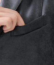MKDAA61290 MK MICHEL KLEIN HOMME(MKミッシェルクランオム) 【セットアップ対応/洗える】コンバーチブルジャケット/TECEASYレザー ブラック