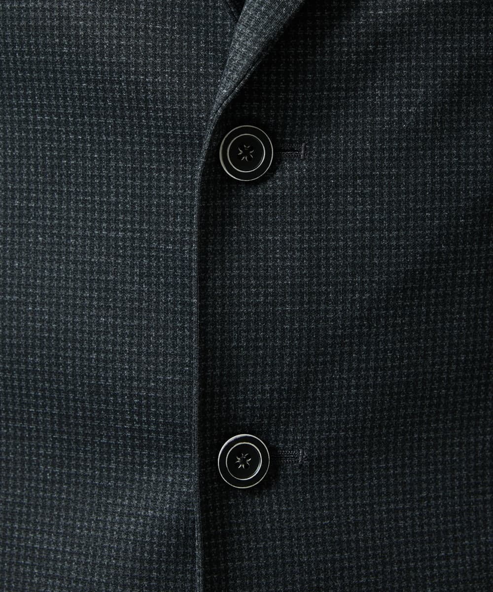 MKDAD57240 MK MICHEL KLEIN HOMME(MKミッシェルクランオム) 【セットアップ対応／ストレッチ】TECEASY千鳥柄コンバーチブルジャケット ダークグレー