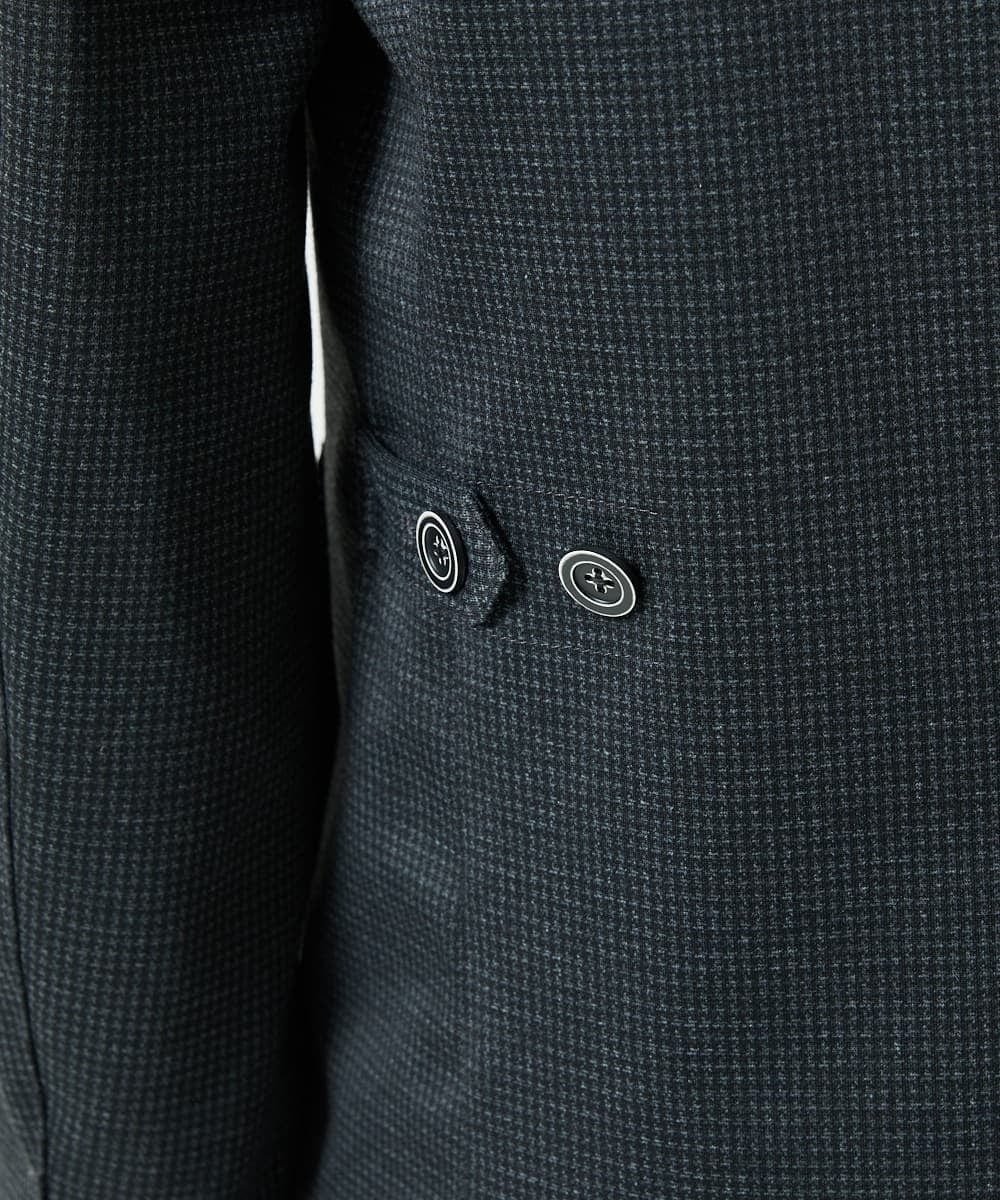 MKDAD57240 MK MICHEL KLEIN HOMME(MKミッシェルクランオム) 【セットアップ対応／ストレッチ】TECEASY千鳥柄コンバーチブルジャケット ダークグレー