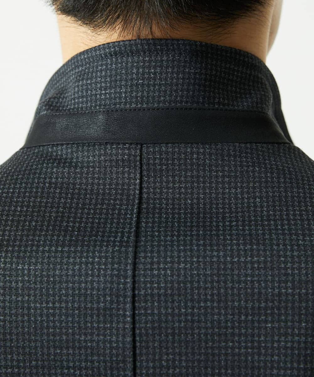MKDAD57240 MK MICHEL KLEIN HOMME(MKミッシェルクランオム) 【セットアップ対応／ストレッチ】TECEASY千鳥柄コンバーチブルジャケット ダークグレー