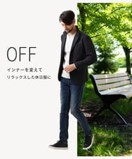MKDAD57240 MK MICHEL KLEIN HOMME(MKミッシェルクランオム) 【セットアップ対応／ストレッチ】TECEASY千鳥柄コンバーチブルジャケット ダークグレー