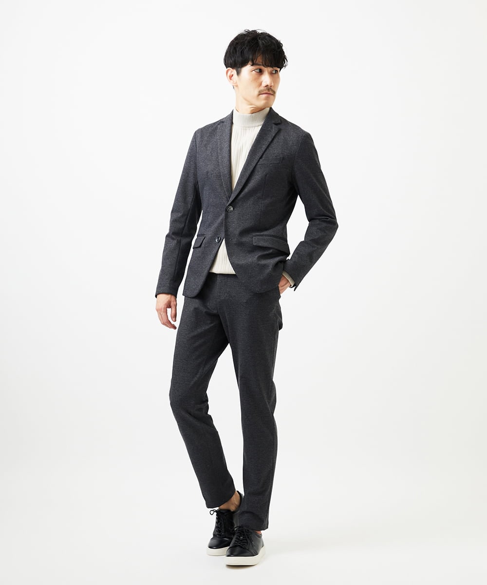 MKDAD60240 MK MICHEL KLEIN HOMME(MKミッシェルクランオム) 【セットアップ対応／総裏地／ストレッチ】ハイストレッチジャケット ダークグレー