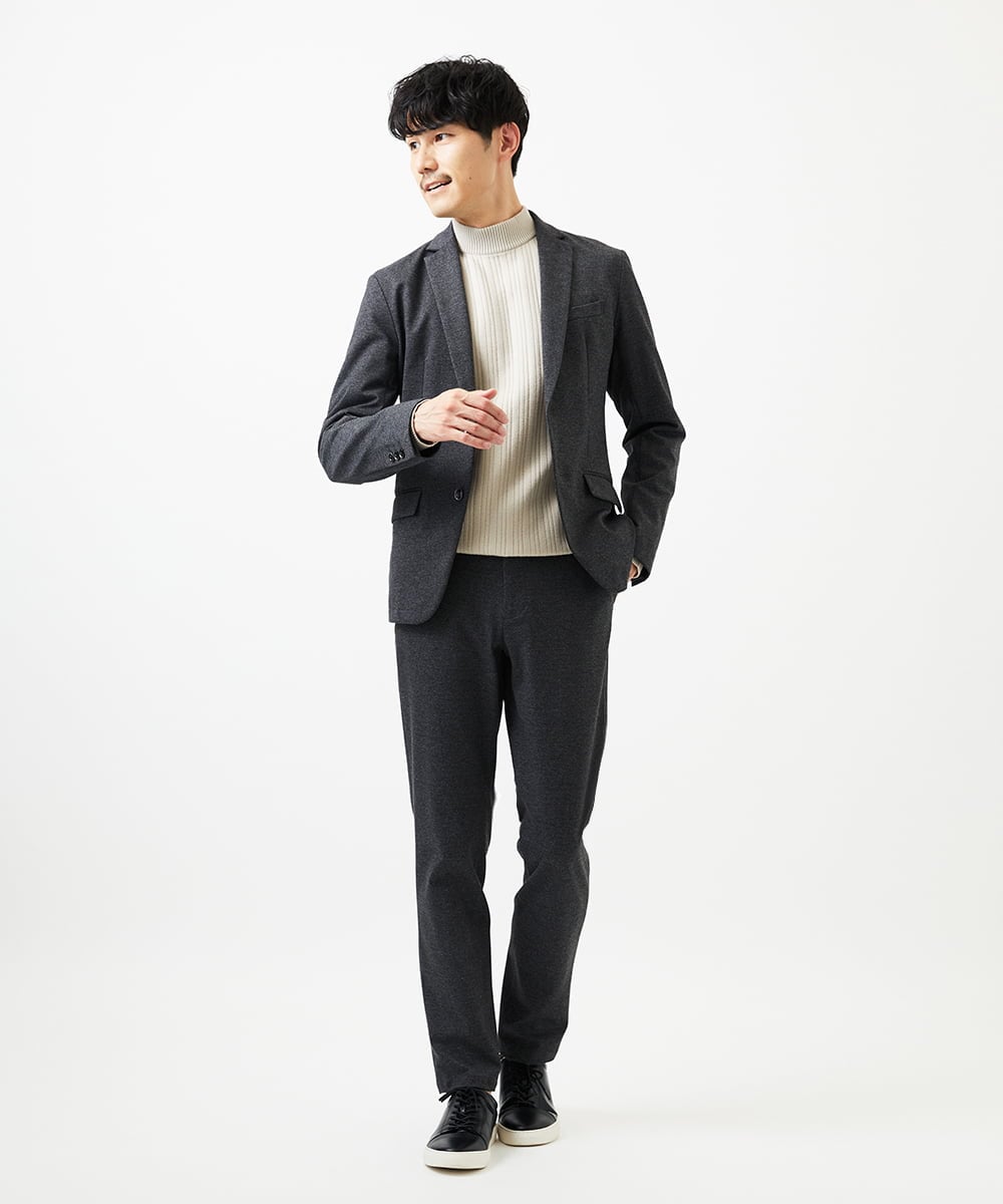 MKDAD60240 MK MICHEL KLEIN HOMME(MKミッシェルクランオム) 【セットアップ対応／総裏地／ストレッチ】ハイストレッチジャケット ダークグレー