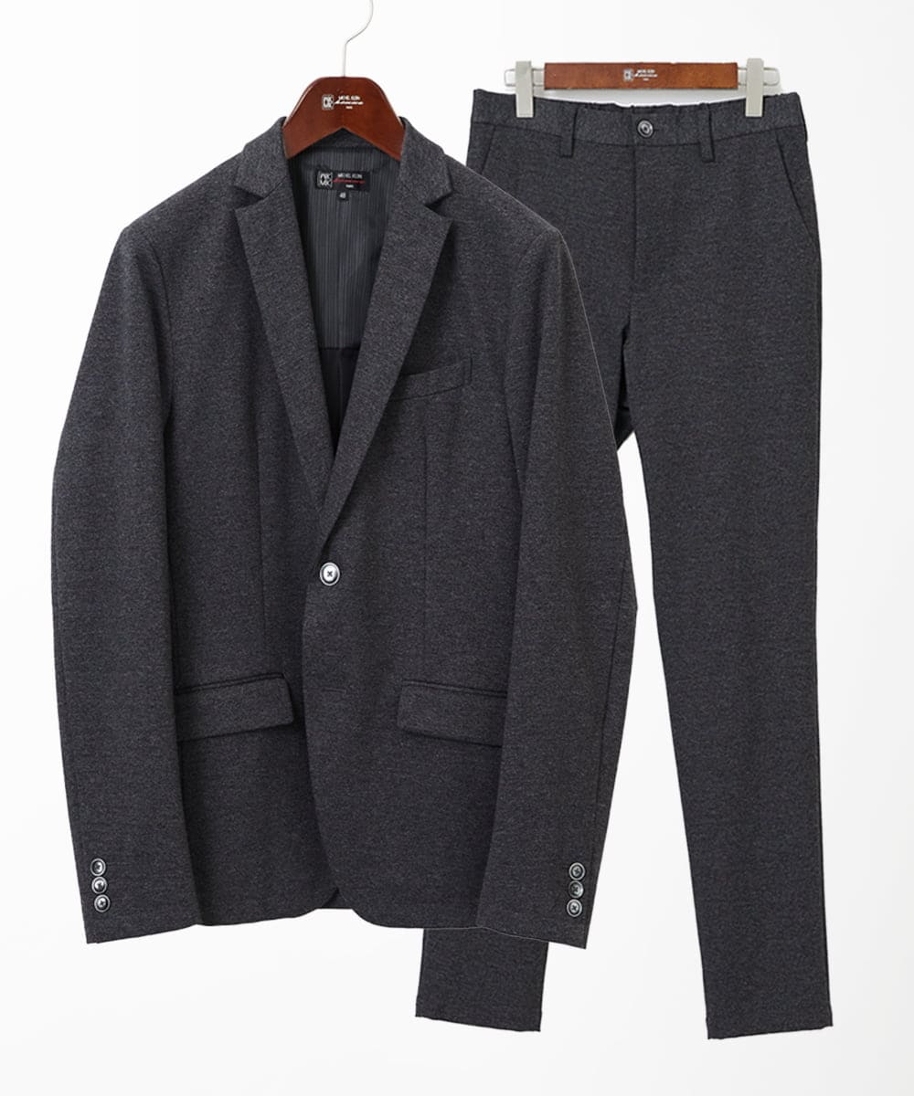 MKDAD60240 MK MICHEL KLEIN HOMME(MKミッシェルクランオム) 【セットアップ対応／総裏地／ストレッチ】ハイストレッチジャケット ダークグレー
