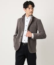 MKDAD63240 MK MICHEL KLEIN HOMME(MKミッシェルクランオム) 【大人の艶感/４サイズ展開/ストレッチ】ワッフルモールコンバーチブルジャケット ダークグレー