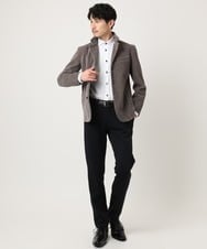 MKDAD63240 MK MICHEL KLEIN HOMME(MKミッシェルクランオム) 【大人の艶感/４サイズ展開/ストレッチ】ワッフルモールコンバーチブルジャケット ダークグレー