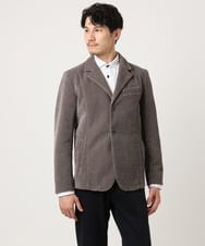 MKDAD63240 MK MICHEL KLEIN HOMME(MKミッシェルクランオム) 【大人の艶感/４サイズ展開/ストレッチ】ワッフルモールコンバーチブルジャケット ダークグレー