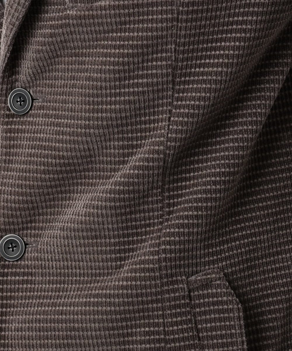 MKDAD63240 MK MICHEL KLEIN HOMME(MKミッシェルクランオム) 【大人の艶感/４サイズ展開/ストレッチ】ワッフルモールコンバーチブルジャケット ダークグレー