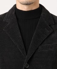 MKDAD63240 MK MICHEL KLEIN HOMME(MKミッシェルクランオム) 【大人の艶感/４サイズ展開/ストレッチ】ワッフルモールコンバーチブルジャケット ブラック