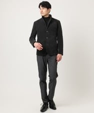 MKDAD63240 MK MICHEL KLEIN HOMME(MKミッシェルクランオム) 【大人の艶感/４サイズ展開/ストレッチ】ワッフルモールコンバーチブルジャケット ブラック