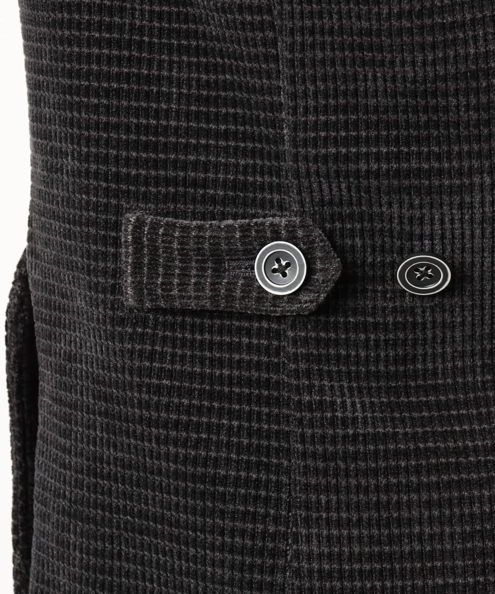 MKDAD63240 MK MICHEL KLEIN HOMME(MKミッシェルクランオム) 【大人の艶感/４サイズ展開/ストレッチ】ワッフルモールコンバーチブルジャケット ブラック