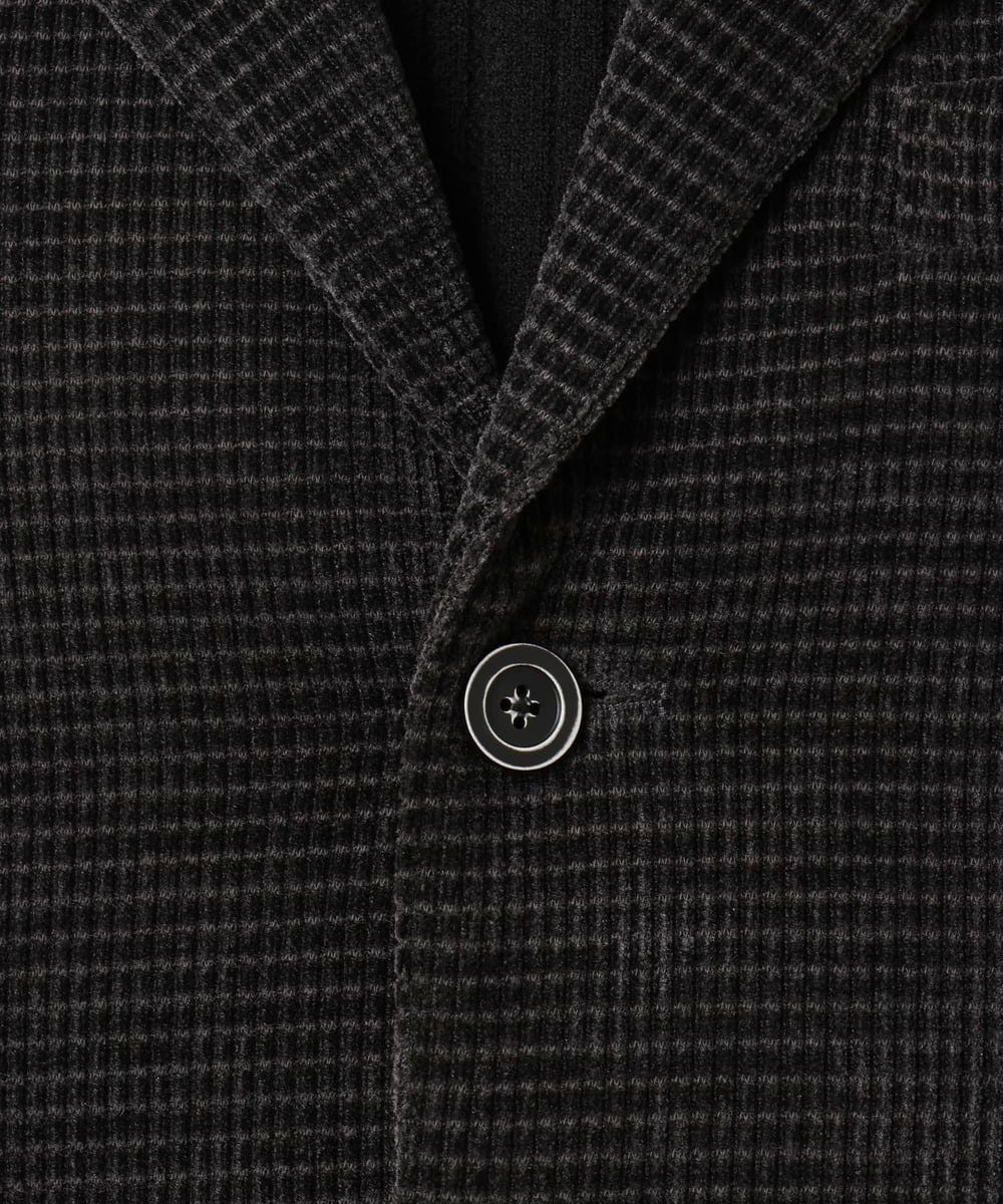 MKDAD63240 MK MICHEL KLEIN HOMME(MKミッシェルクランオム) 【大人の艶感/４サイズ展開/ストレッチ】ワッフルモールコンバーチブルジャケット ブラック