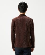 MKDAF58135 MK MICHEL KLEIN HOMME(MKミッシェルクランオム) 【ふわふわ質感/ストレッチ／洗える】ベロアタッチ／LUXモールジャケット オレンジ