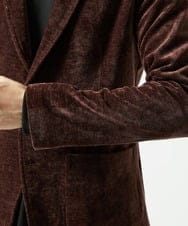 MKDAF58135 MK MICHEL KLEIN HOMME(MKミッシェルクランオム) 【ふわふわ質感/ストレッチ／洗える】ベロアタッチ／LUXモールジャケット オレンジ
