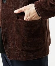 MKDAF58135 MK MICHEL KLEIN HOMME(MKミッシェルクランオム) 【ふわふわ質感/ストレッチ／洗える】ベロアタッチ／LUXモールジャケット オレンジ