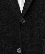MKDAF58135 MK MICHEL KLEIN HOMME(MKミッシェルクランオム) 【ふわふわ質感/ストレッチ／洗える】ベロアタッチ／LUXモールジャケット ブラック