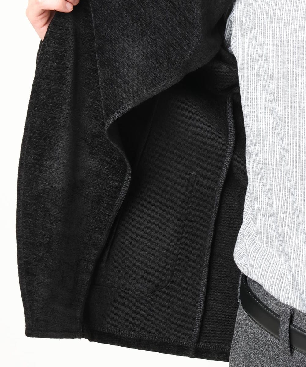 MKDAF58135 MK MICHEL KLEIN HOMME(MKミッシェルクランオム) 【ふわふわ質感/ストレッチ／洗える】ベロアタッチ／LUXモールジャケット ブラック