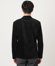 MKDAF58135 MK MICHEL KLEIN HOMME(MKミッシェルクランオム) 【ふわふわ質感/ストレッチ／洗える】ベロアタッチ／LUXモールジャケット ブラック