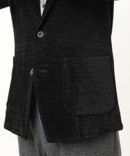 MKDAF58135 MK MICHEL KLEIN HOMME(MKミッシェルクランオム) 【ふわふわ質感/ストレッチ／洗える】ベロアタッチ／LUXモールジャケット ブラック