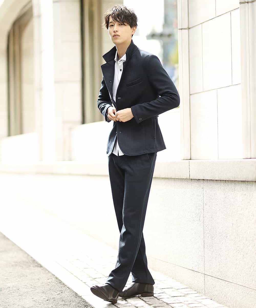 MKDAJ55190 MK MICHEL KLEIN HOMME(MKミッシェルクランオム) ジャケット／ツイーディーヘリンボン ネイビー
