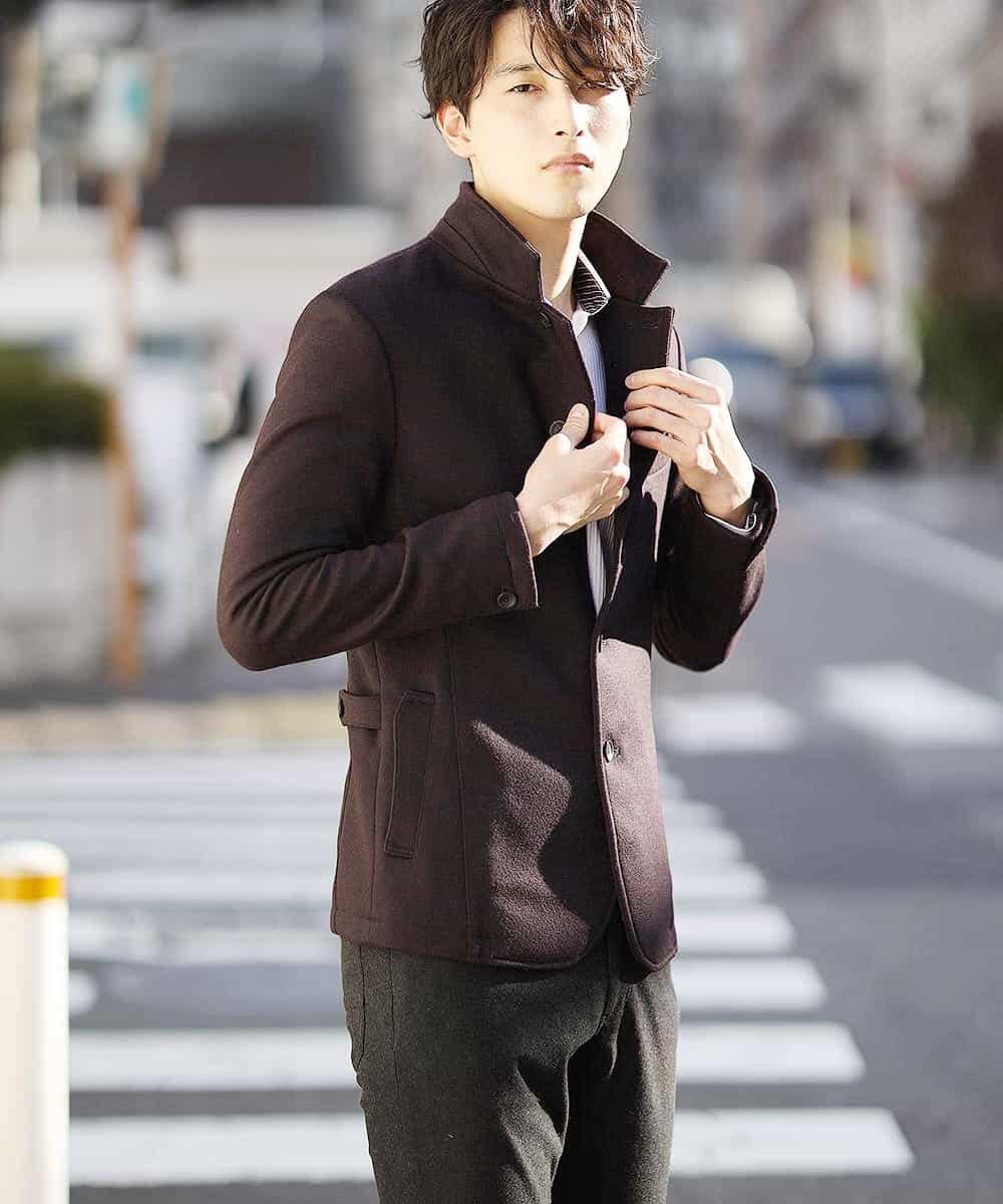 MKDAJ55190 MK MICHEL KLEIN HOMME(MKミッシェルクランオム) ジャケット／ツイーディーヘリンボン パープル