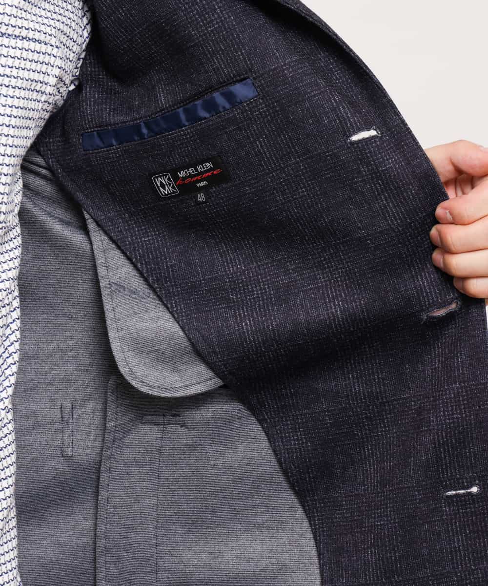 MKDDJ55180 MK MICHEL KLEIN HOMME(MKミッシェルクランオム) ジャケット／テックイージージャージ グレンチェック ネイビー
