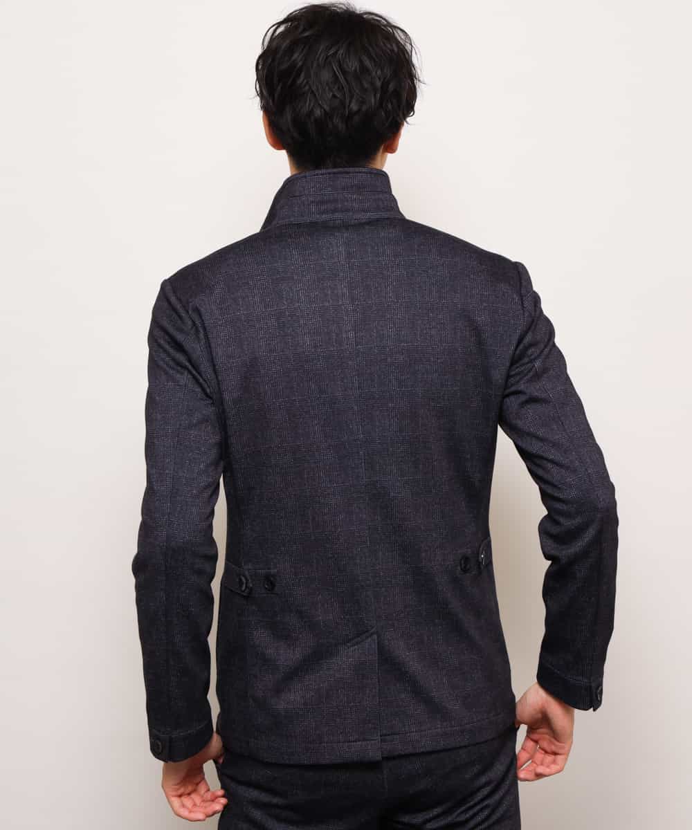 MKDDJ55180 MK MICHEL KLEIN HOMME(MKミッシェルクランオム) ジャケット／テックイージージャージ グレンチェック ネイビー
