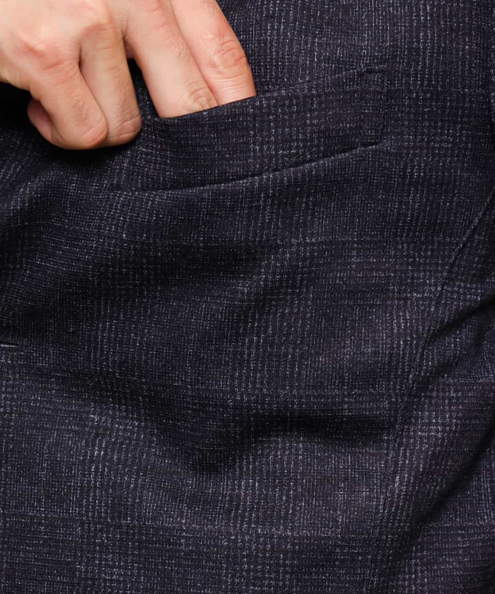 MKDDJ55180 MK MICHEL KLEIN HOMME(MKミッシェルクランオム) ジャケット／テックイージージャージ グレンチェック ネイビー