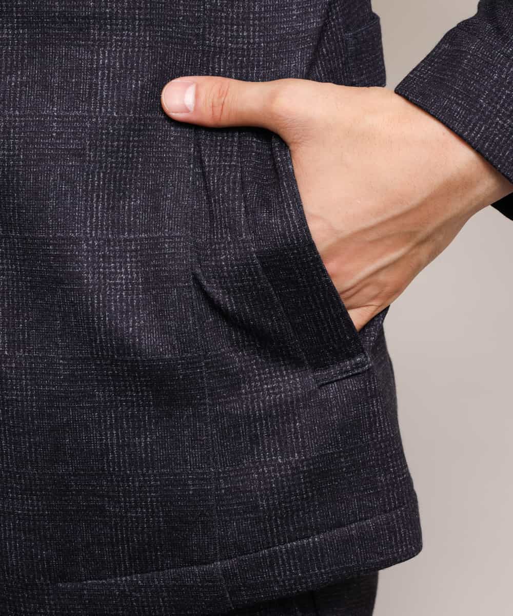 MKDDJ55180 MK MICHEL KLEIN HOMME(MKミッシェルクランオム) ジャケット／テックイージージャージ グレンチェック ネイビー