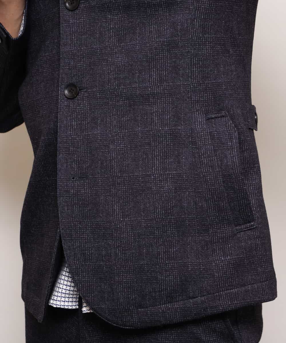 MKDDJ55180 MK MICHEL KLEIN HOMME(MKミッシェルクランオム) ジャケット／テックイージージャージ グレンチェック ネイビー