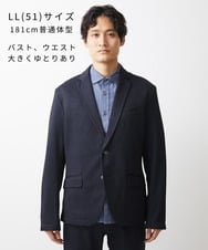 MKDDV55180 MK MICHEL KLEIN HOMME(MKミッシェルクランオム) テーラードジャケット / TEC EASY JERSY 【セットアップ対応】 ネイビー(57)